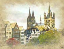 Kölner Altstadt mit Dom und St. Martin